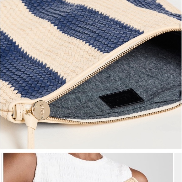 NWT Clare V Foldover Clutch with Tabs in Racing Stripes - Picture 9 of 9